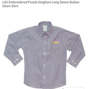 Vive La Fete LSU Gingham Button Down Shirt